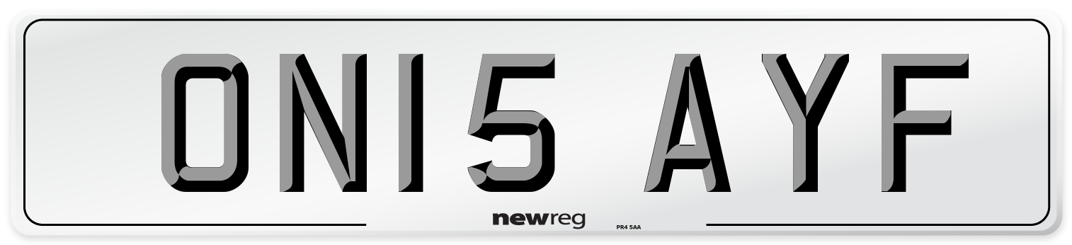 ON15 AYF Number Plate from New Reg